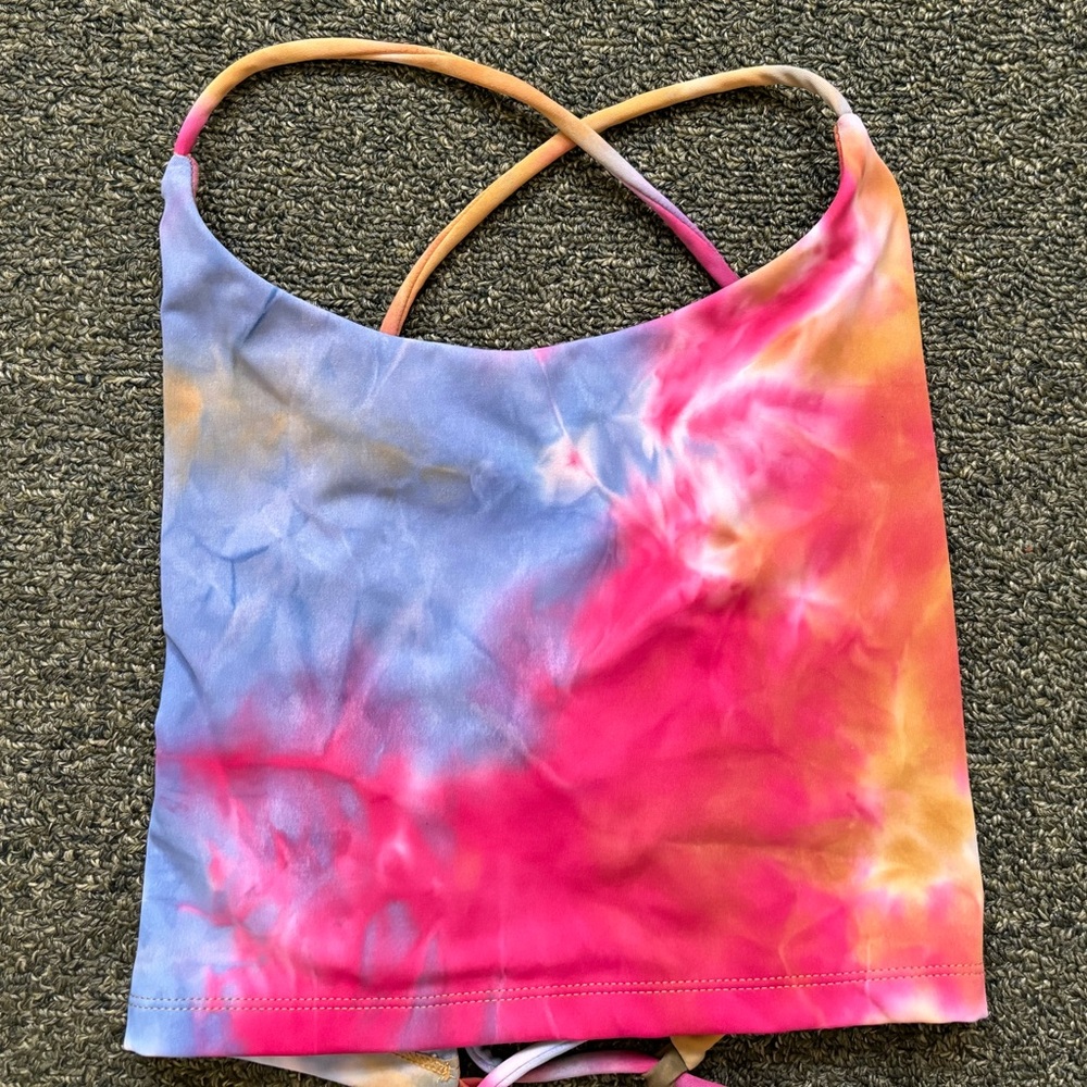 Tie Dye Corset Back Crop Top